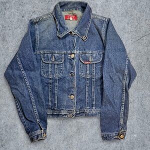 Vintage Lois Women's Dark Blue Jean Jacket